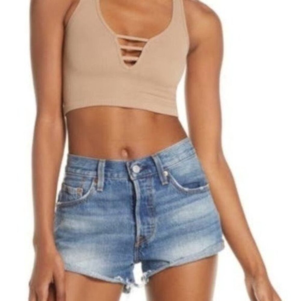 FREE PEOPLE Strapped In Bralette Brami Crop Top - Nude - NWT - XS/S - Picture 4 of 6